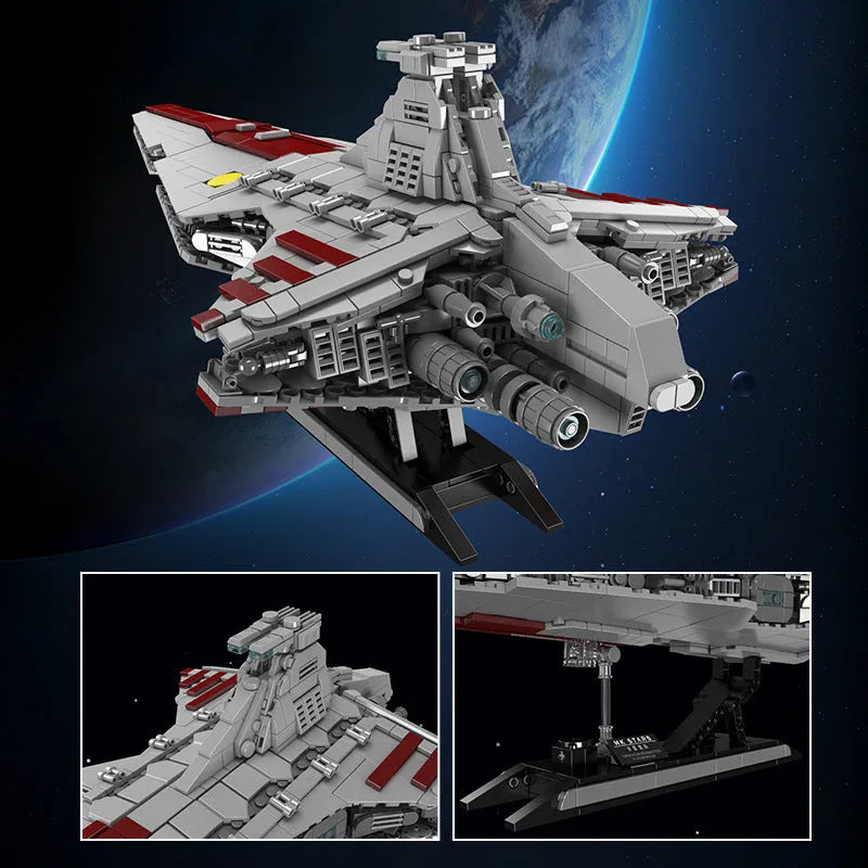 Mould King MOC Building Block Set: Star Wars MOC Republic Attack Cruiser, Model MK21074
