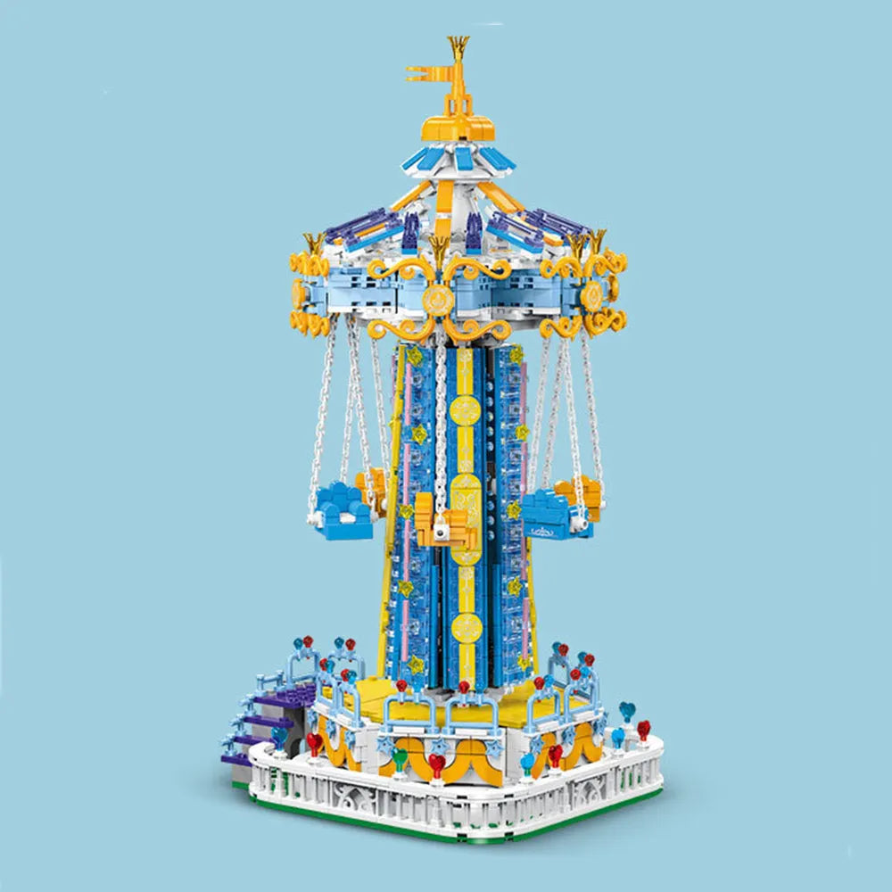 MORK MOC Motorized Building Block Set: Rotating Windmill, Model 031027