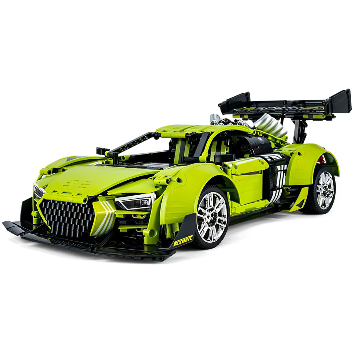 Trilumity Building Block Set: Audi R8 Green Beast, Large Rear Wing (2641-Piece)