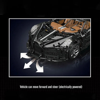 Mould King MOC Building Block Set: Motorized Bugatti La Voiture Noire Racing Car, Model 13163