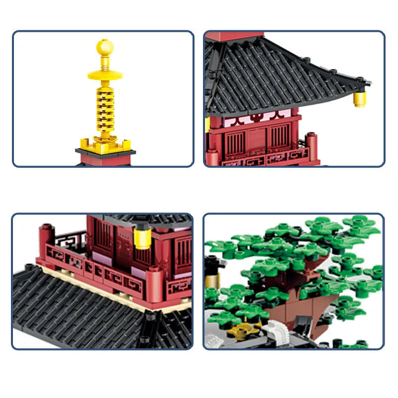 Wange MOC Building Block Set: China Hanshan Temple, Model 6235