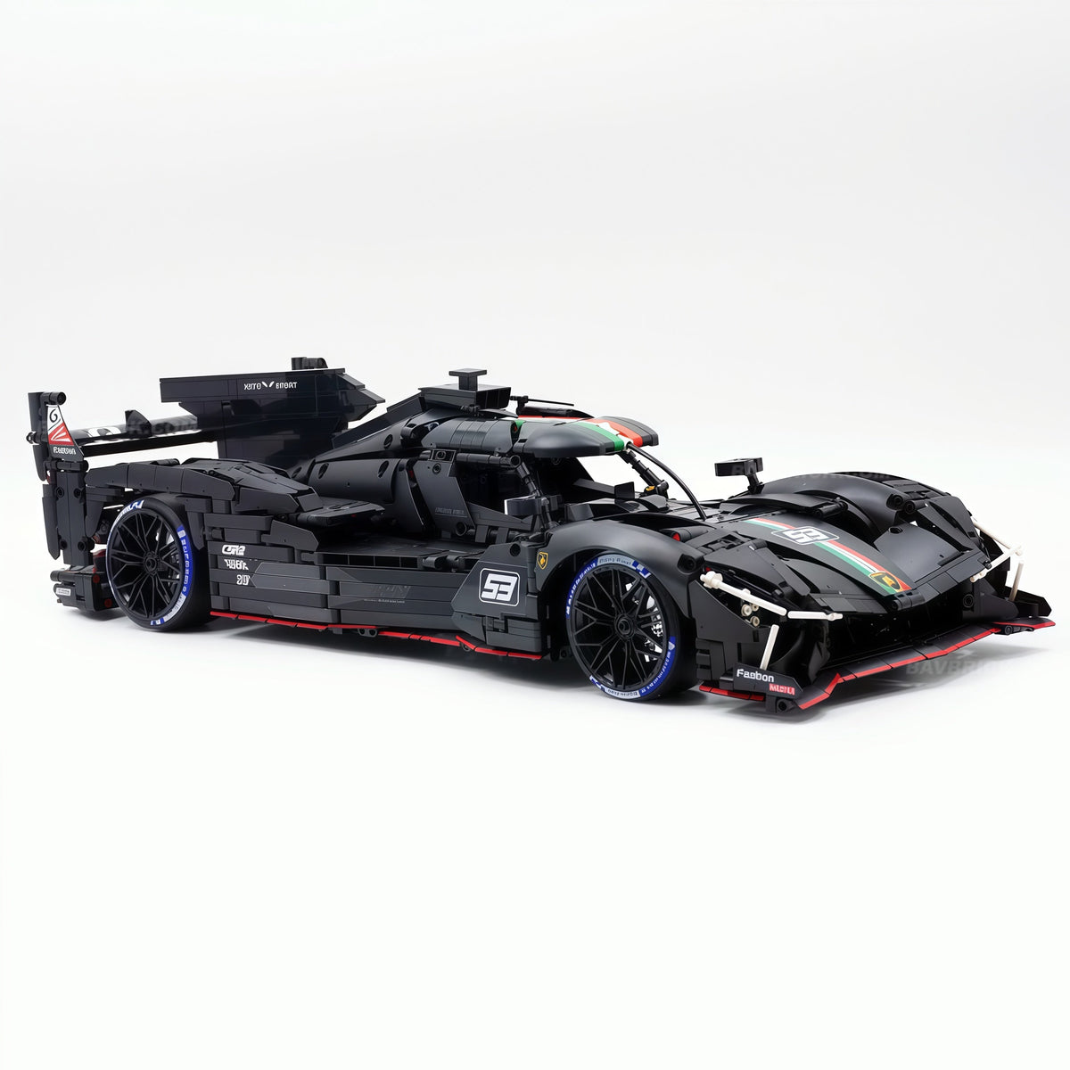 Trilumity Motorized Building Block Set: 1:8 The Ultimate LMDh Hybrid Prototype | Matte Black Custom Edition (3771-Piece)