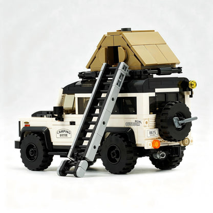 Trilumity Building Block Set: Land Rover Defender Camper | British Camper Off‑Roader with Container Display Case(676-Piece)