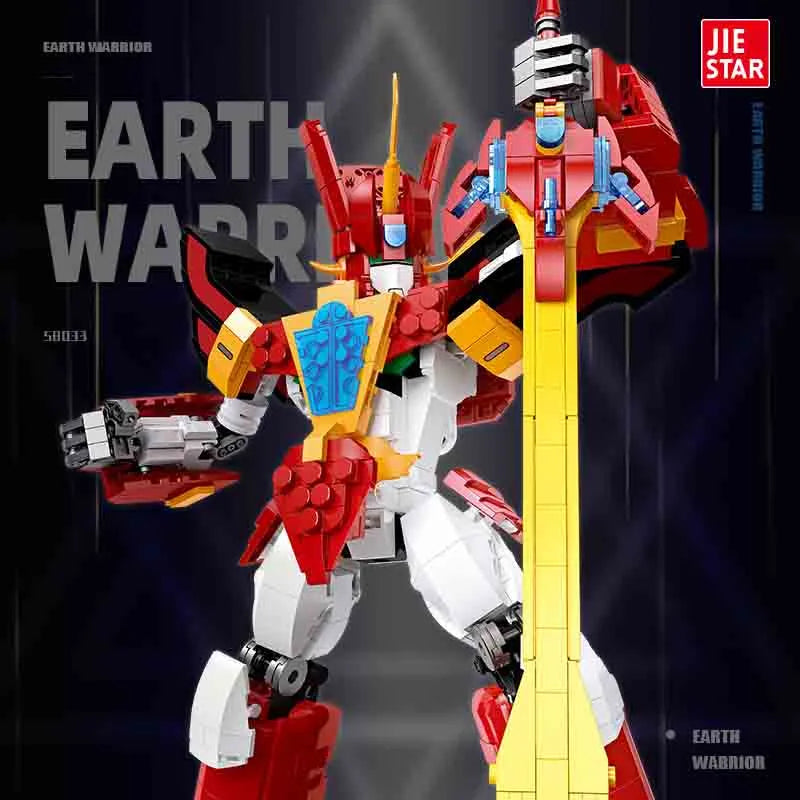 JieStar MOC Building Block Set: Super Hero MOC Mecha Earth Warrior, Model 58033