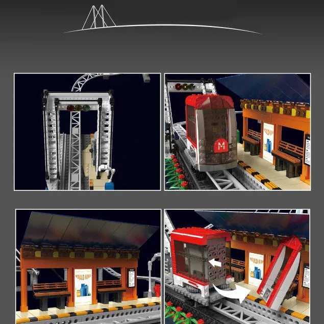 Mould King Building Block Set: Motorized Urban Railcar, Model K16052