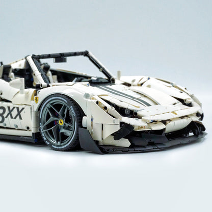 Trilumity Building Block Set: 1:8 The Ultimate Turbo V8 GT Convertible, White Goddess Custom Edition (3781-Piece)