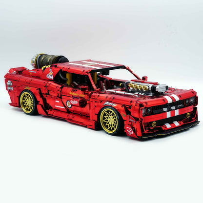 Trilumity Motorized Building Block Set: 1: 8 Dodge Challenger, Electroplating Mirror Red Customized Version (3751-Piece)