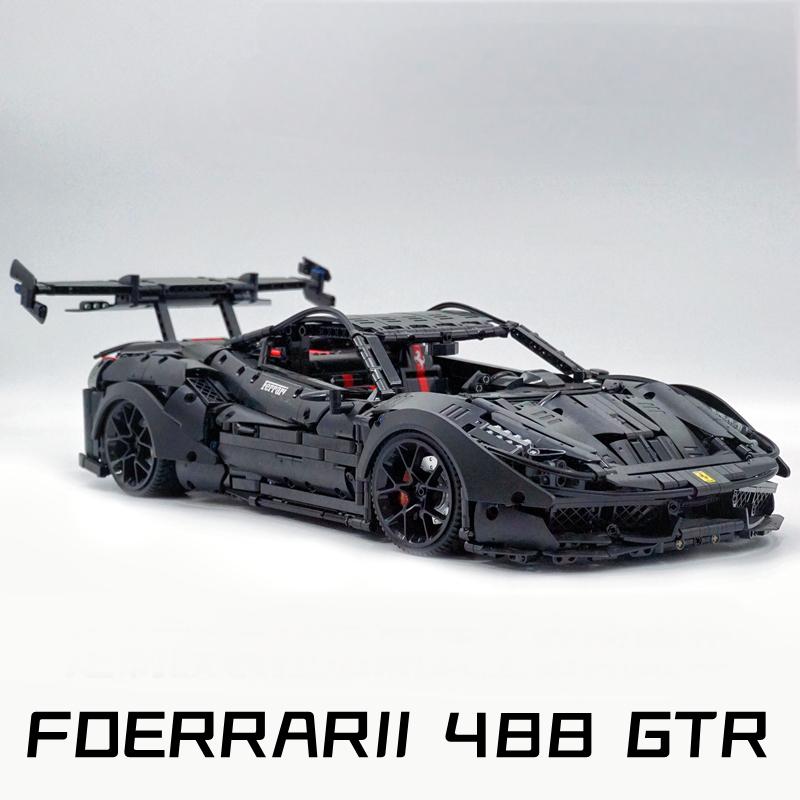 Trilumity Motorized Building Block Set: 1:8 The Ultimate Maranello V8 GT Supercar, GTR-style widebody kit and large rear wing (3237-Piece)