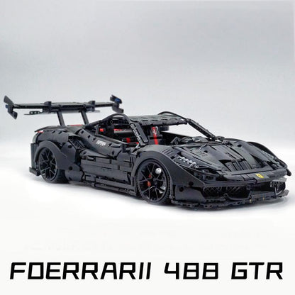 Trilumity Motorized Building Block Set: 1:8 The Ultimate Maranello V8 GT Supercar, GTR-style widebody kit and large rear wing (3237-Piece)