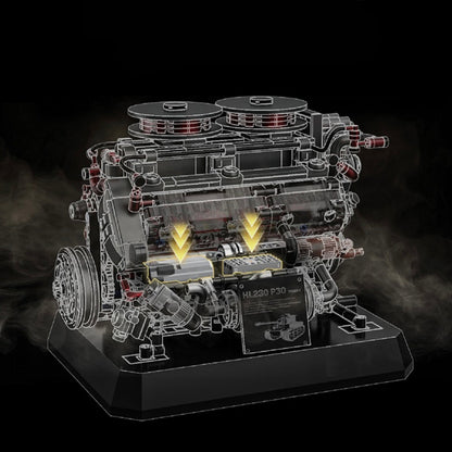 Trilumity Motorized Building Block Set: Heavy Tank V12 Engine | Historic Military Engine Model | 1238-Piece