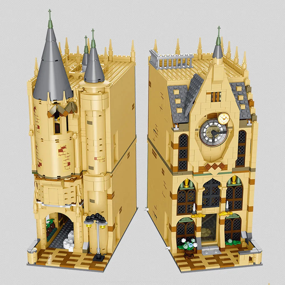 JieStar MOC Building Block Set: Harry Potter MOC Hogwarts Magic Clock Tower, Model JJ9005