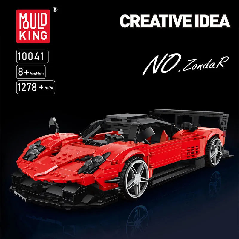 Mould King MOC Motorized Building Block Set: Supercar Pagani Zonda R Racing Car, Model 10041