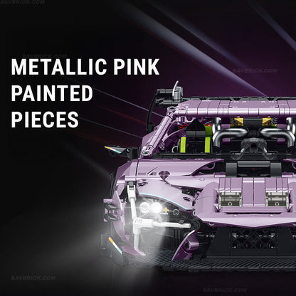 Trilumity Building Block Set: 1:10 Drifting Edition Italian Bull L539 Lightning Hybrid | Remote Controlled Drifting Italian Bull | Metallic Purple
