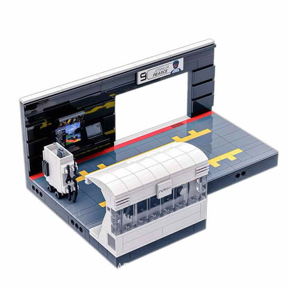 Trilumity Building Block Set: Apx Gp F1 Pit Lane Gate 9 | Includes a Complete Set of Stickers (422Piece)