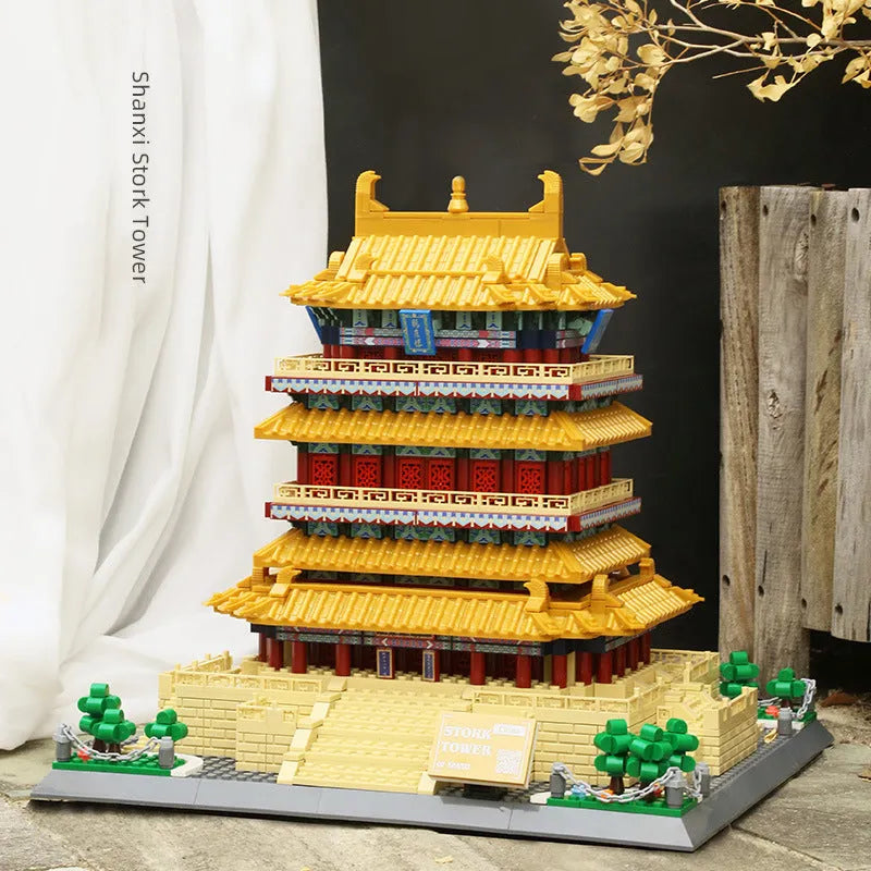 Wange MOC Building Block Set: China Stork Tower, Model 6229