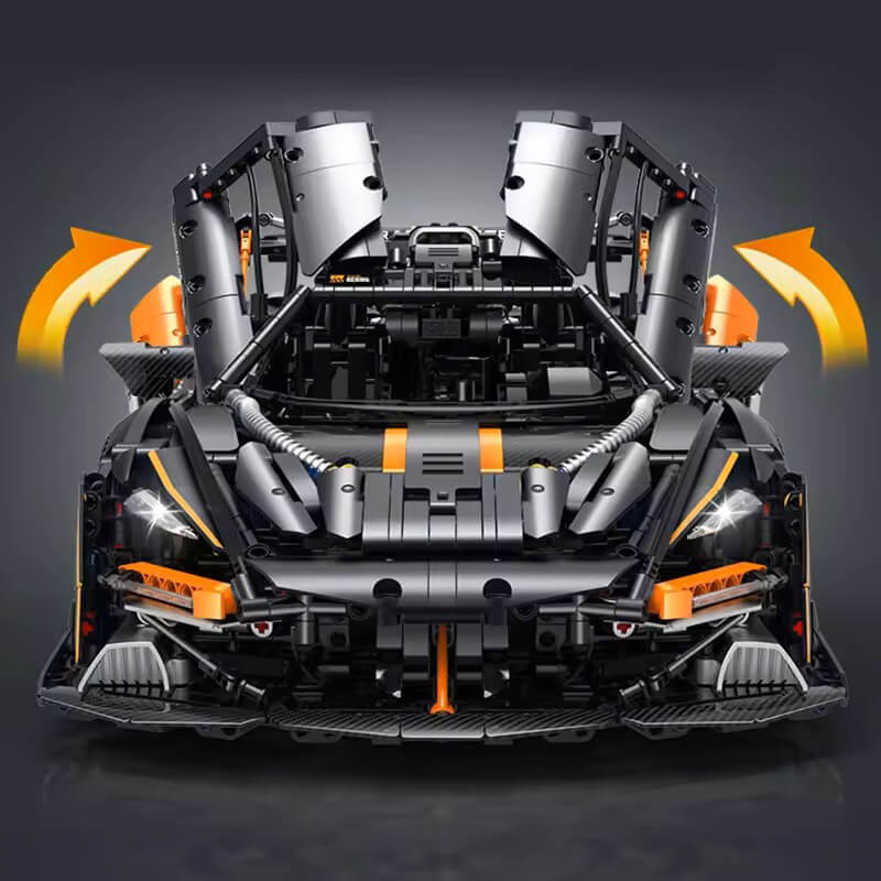 Trilumity Motorized Building Block Set: 1:8 McLaren Senna Black Knight Hypercar Limited Edition (3803-Piece)