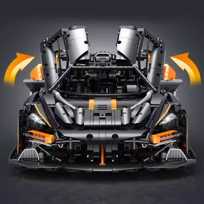 Trilumity Motorized Building Block Set: 1:8 McLaren Senna Black Knight Hypercar Limited Edition (3803-Piece)