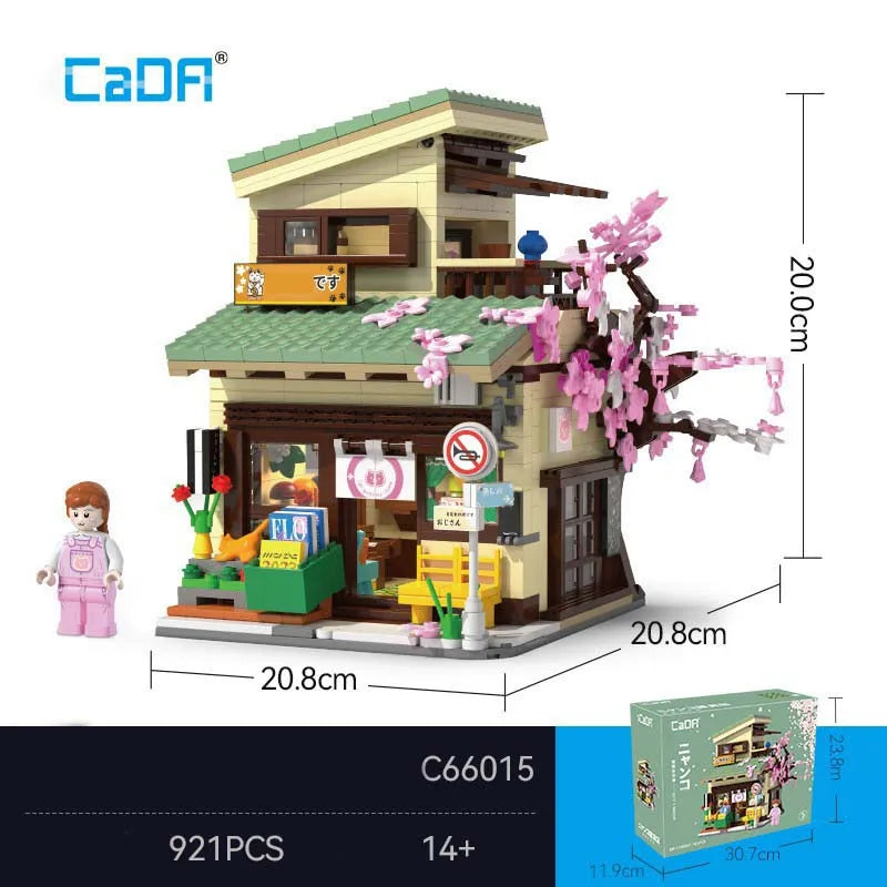 Cada Building Block Set: Japanese Style Cats Store, Model C66015
