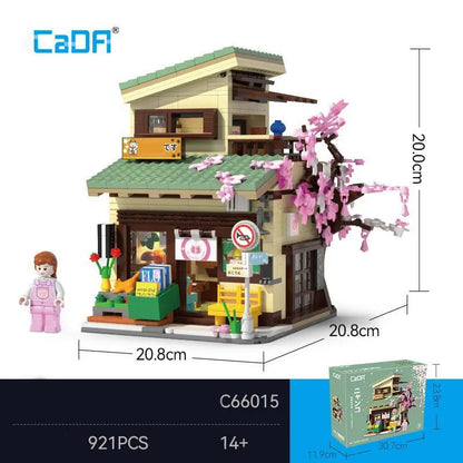 Cada Building Block Set: Japanese Style Cats Store, Model C66015