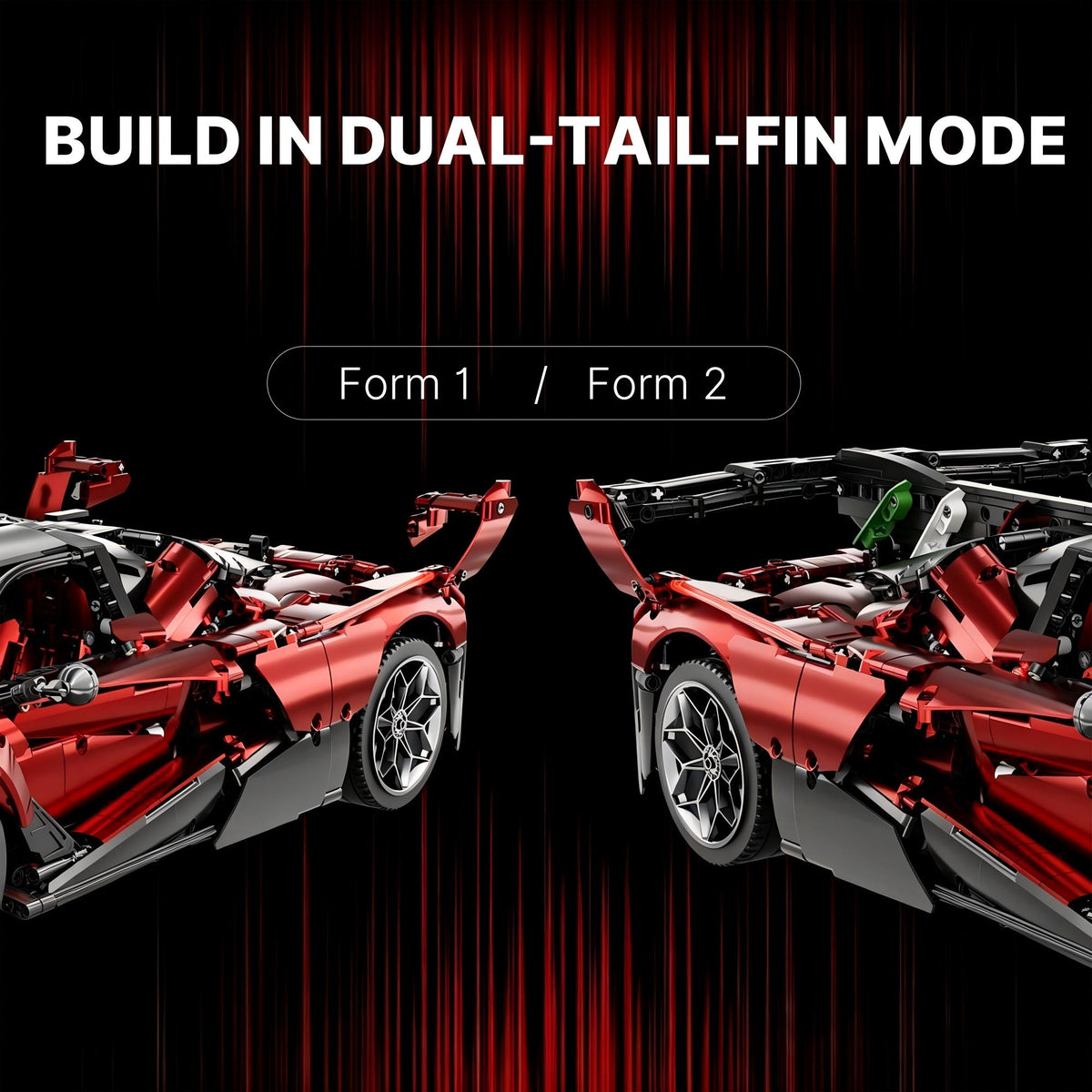 Trilumity Motorized Building Block Set: 1:8 The Ultimate Italian Hybrid Hypercar Evo | Pearl Red Painting Italian Flagship (4058Piece)