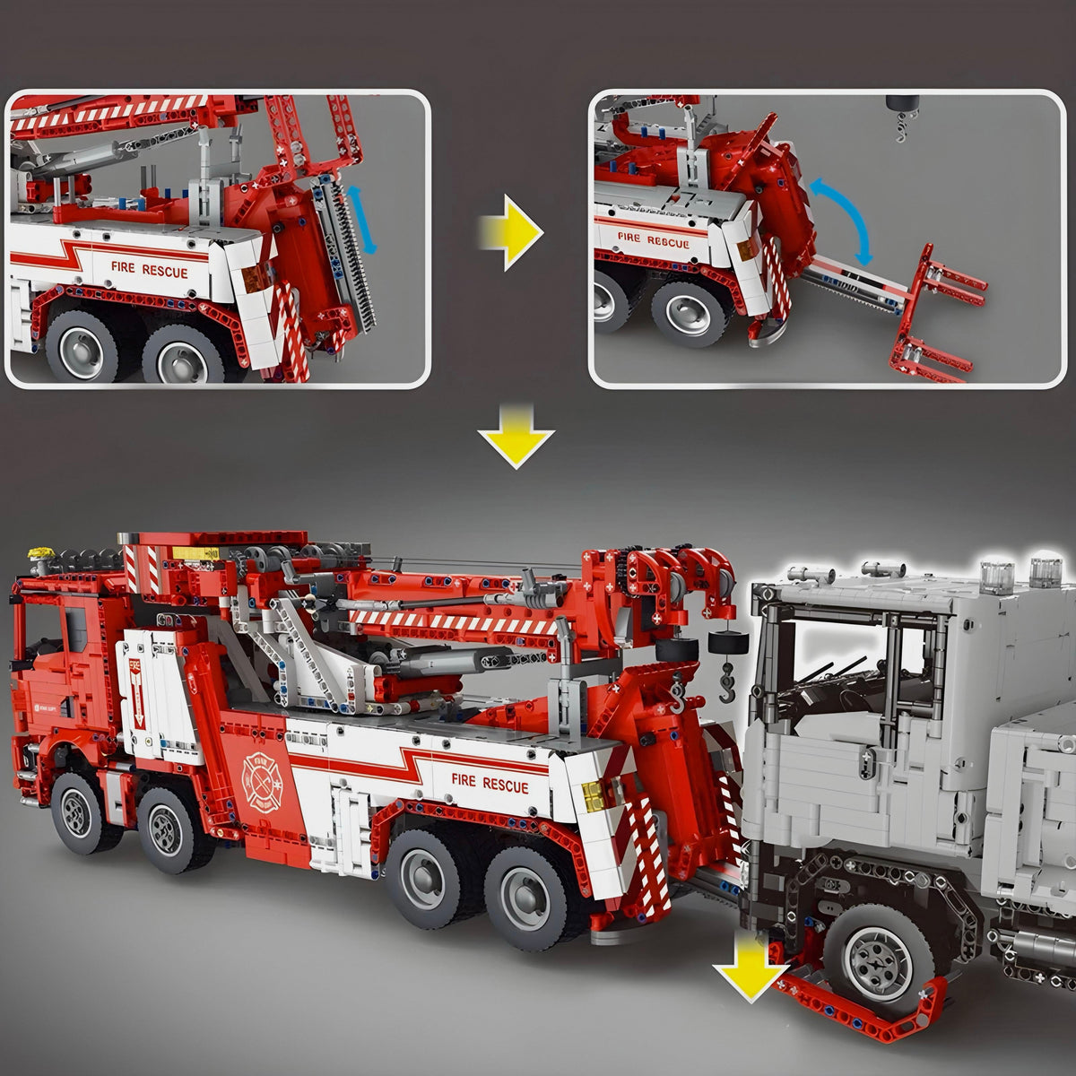 Trilumity Fire & Rescue Truck Building Block Set, 1:8 Scale, Remote Control, 4,883-Piece