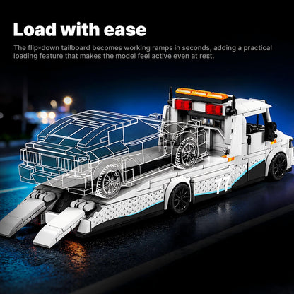 Trilumity Building Block Set: Flatbed Car Transporter | 672-Piece