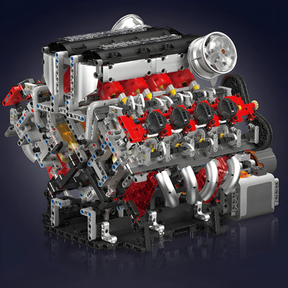 Trilumity Motorized Building Block Set: The Ultimate F488 V8 Engine (2717-Piece)