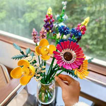 MOC Building Block Set: Botanical Wildflower Bouquet, Model 10030