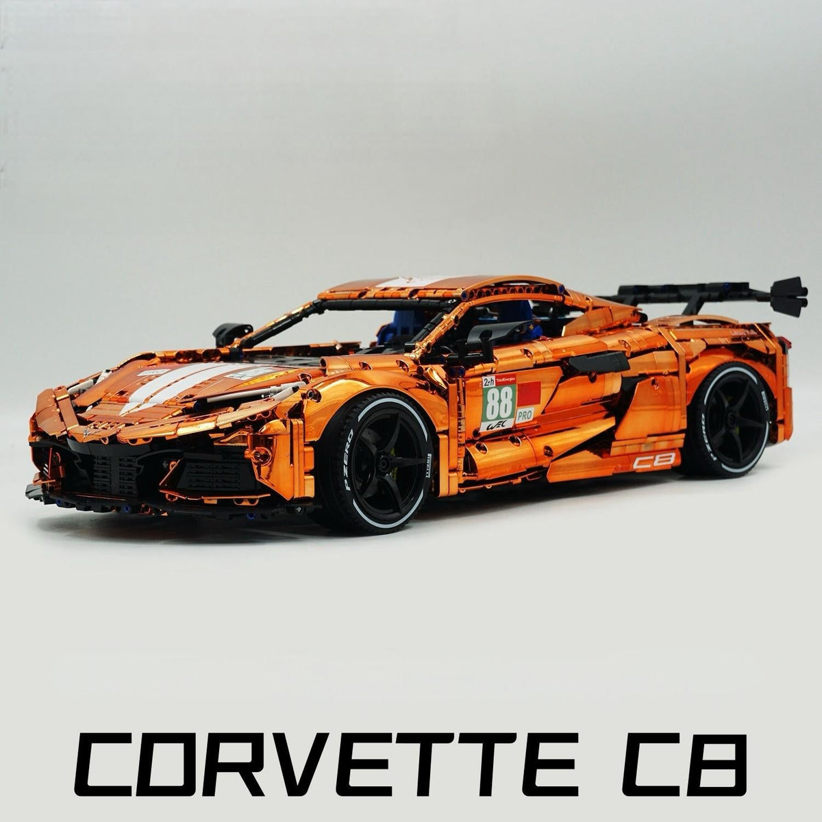 Trilumity Building Block Set: 1: 8 Corvette C8 Supercar Building Sets, Mirror electroplating Customized Edition (3788-Piece)