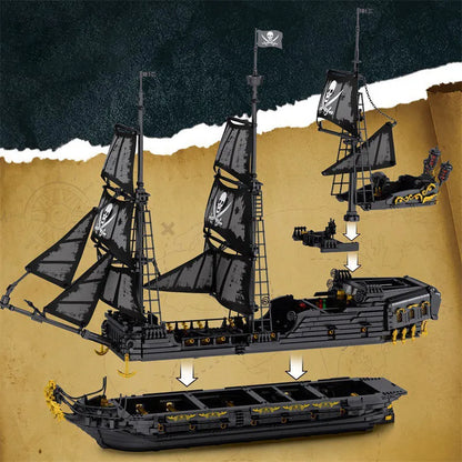 Reobrix MOC Building Block Set: Pirates Of Caribbean MOC Black Pearl Ship, Model RE66036