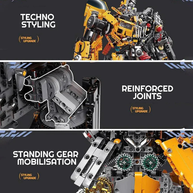 MOC Building Block Set: Mech MOC Metamorphic Bumblebee Robot, Model V5014