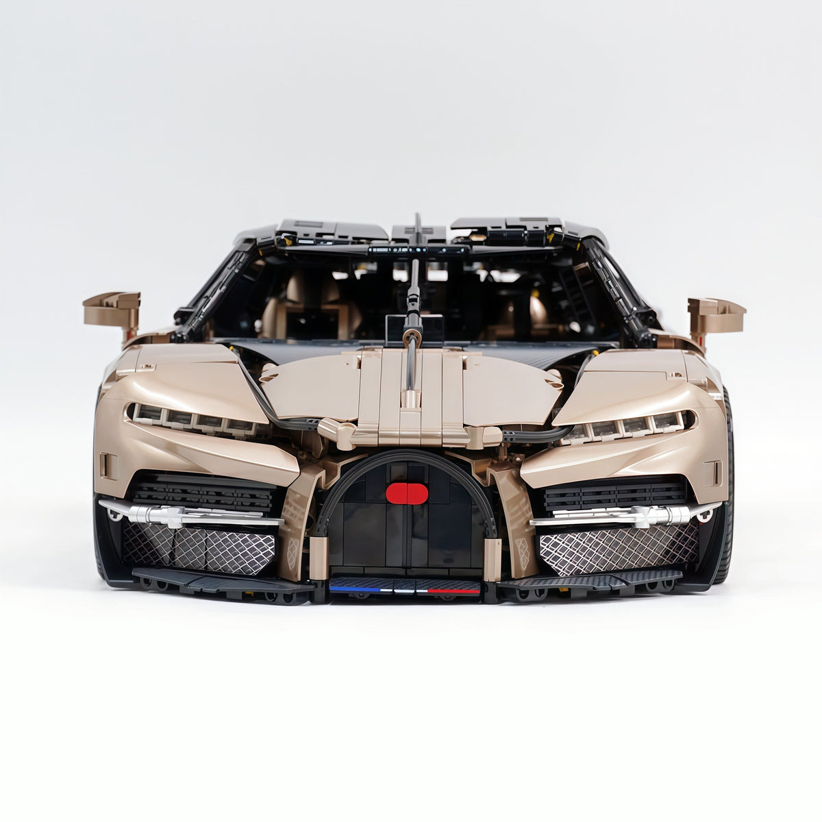 Trilumity Motorized Building Block Set: 1:8 French Hybrid V16 Hypercar | Combination of Bronze and Pearl Black | Ultimate Collector's Item