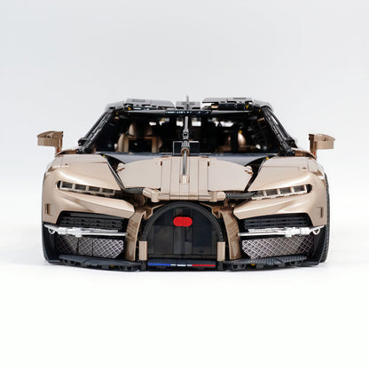 Trilumity Motorized Building Block Set: 1:8 French Hybrid V16 Hypercar | Combination of Bronze and Pearl Black | Ultimate Collector's Item