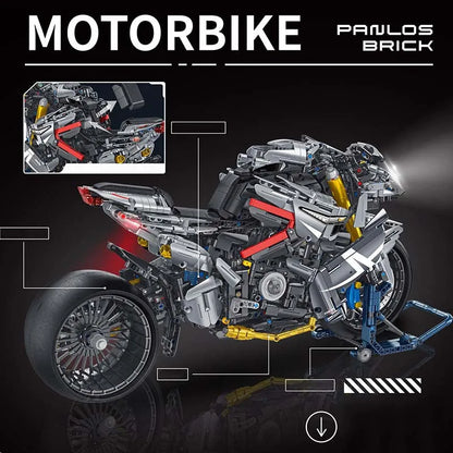 Panlos MOC Building Block Set: Super Sport Racing Motorcycle, Model 672106