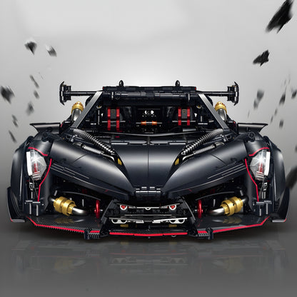 Trilumity Motorized Building Block Set: 1:8 Lamborghini Veneno Limited Edition Obsidian V12 Supercar | 64cm | Remote Controlled | 3809-Piece