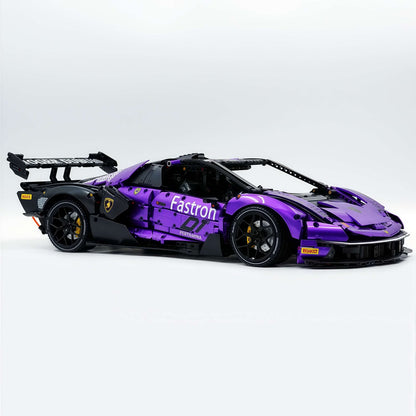 Trilumity Building Block Set: 1: 8 The Ultimate Italian Track-Only V12 Hypercar, Amethyst Limited Edition (4100+Piece)