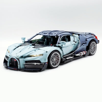 Trilumity Motorized Building Block Set: 1:8 French Hybrid V16 Hypercar | A Precision Blue Beast | Ultimate Collector's Item (3719-Piece)