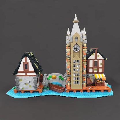 JieStar MOC Building Block Set: Medieval Town Market, Model 89150