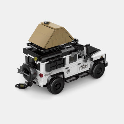 Trilumity Building Block Set: Land Rover Defender Camper | British Camper Off‑Roader with Container Display Case(676-Piece)