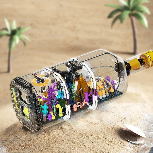 JieStar MOC Building Block Set: Drift Bottle Ship, Model JD008