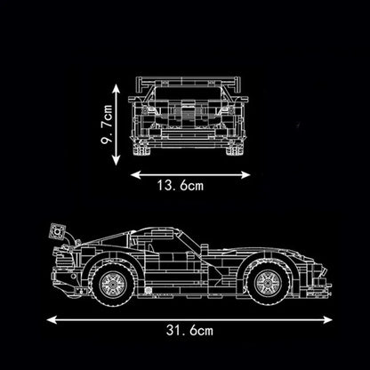 Mould King MOC Motorized Building Block Set: Dodge Viper Racing Sports Car, Model 10046