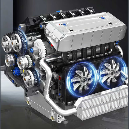 Trilumity Building Block Set: Motorised Inline-6 BMW Engine | German Performance Legend (743-Piece)