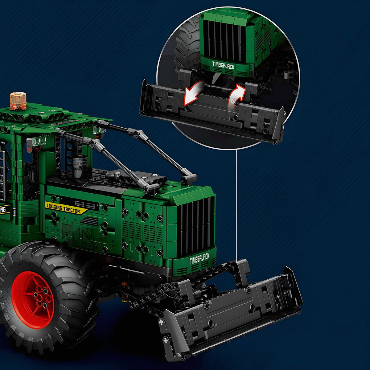 Trilumity Log Skidder Tractor Building Block Set, Remote Control, 1,741-Piece