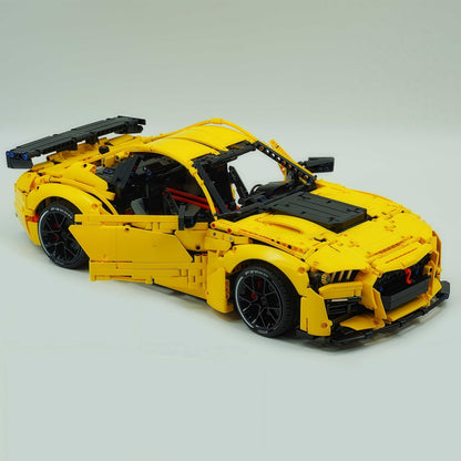 Trilumity Building Block Set: 1: 8 Ford Shelby Gt500, Electroplating Gun Grey Custom Version (3400Piece)