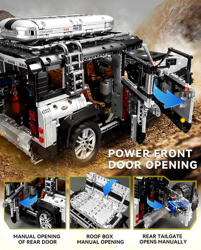 Trilumity Building Block Set: 1:8 Land Rover Defender 110 Silver Off-Road | Ultimate Detailed Set | Remote Controlled (5268-Piece)