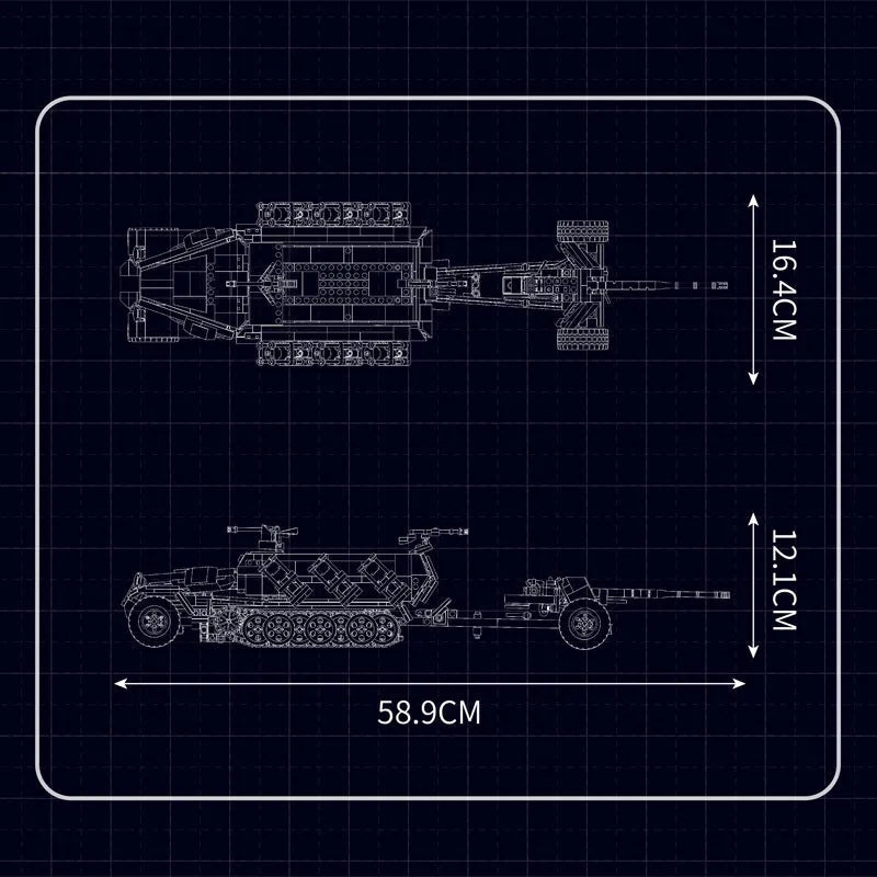 Mould King Building Block Set: Motorized Semi Tracked Armored Vehicle, Model K20027