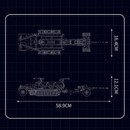 Mould King Building Block Set: Motorized Semi Tracked Armored Vehicle, Model K20027