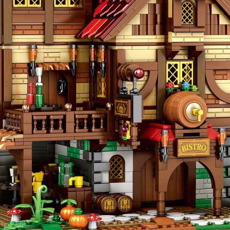 Reobrix MOC Building Block Set: European Century MOC Medieval Town Bistro, Model R66018