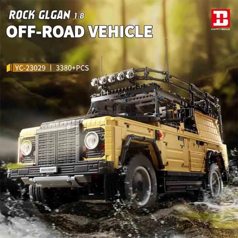Happy Build MOC Building Block Set: Motorized Off Road Rock Glgan, Model YC23029