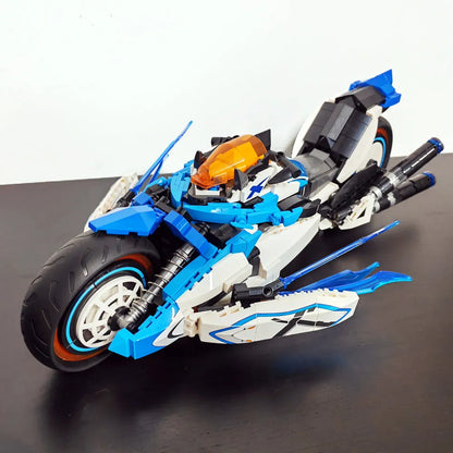 JieStar MOC Building Block Set: CYBERANGEL Concept Motorcycle, Model 58013